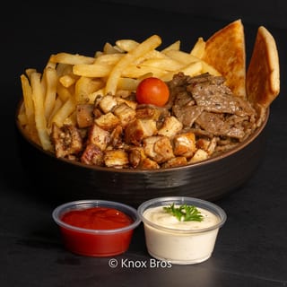 Mixed Meat Fries Over Rice
