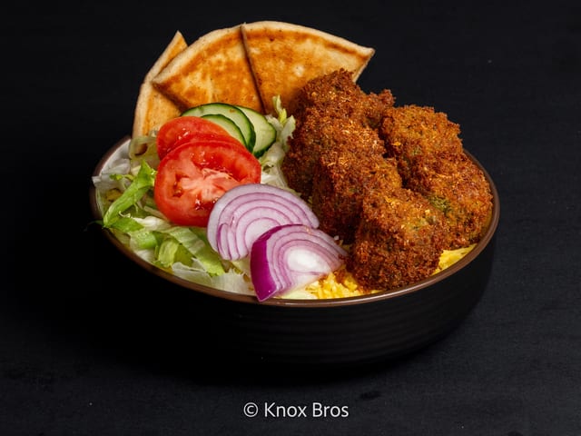 Falafel Over Rice.